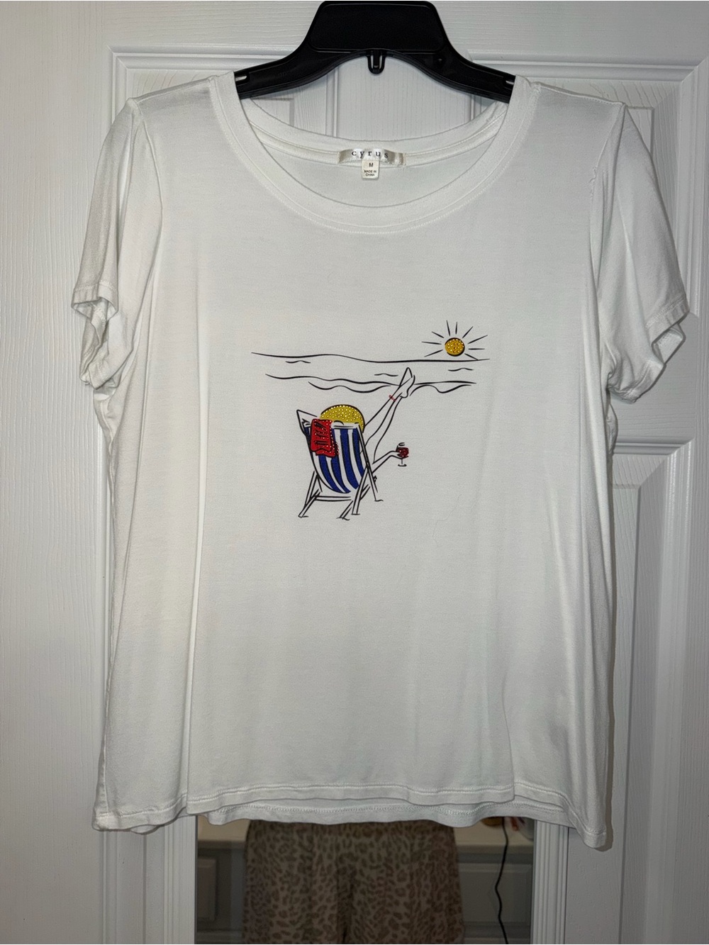 Cyrus Beach Chair Graphic Tee - White
